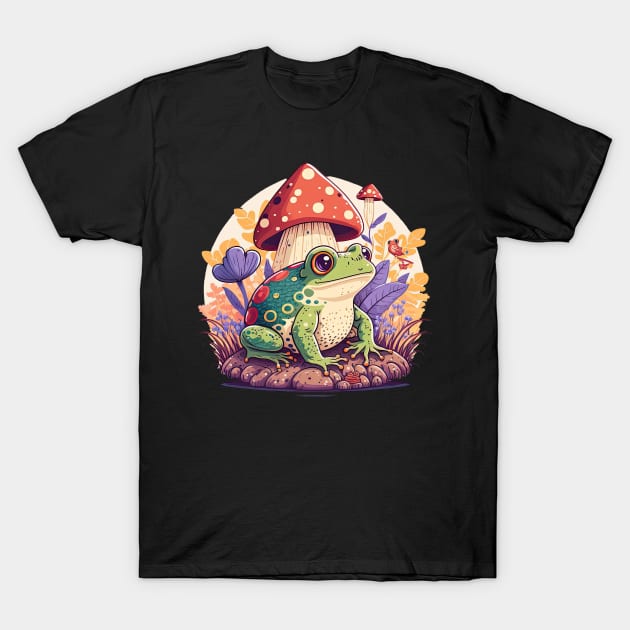 Cottagecore aesthetic frog on Mushroom T-Shirt by JayD World